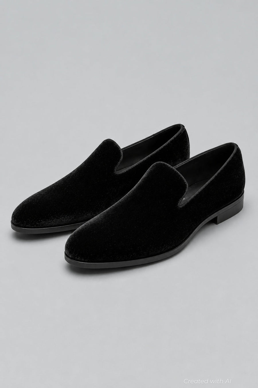 Men’s Velvet Slip On Formal Loafers Exclusive - Black - Loafers
