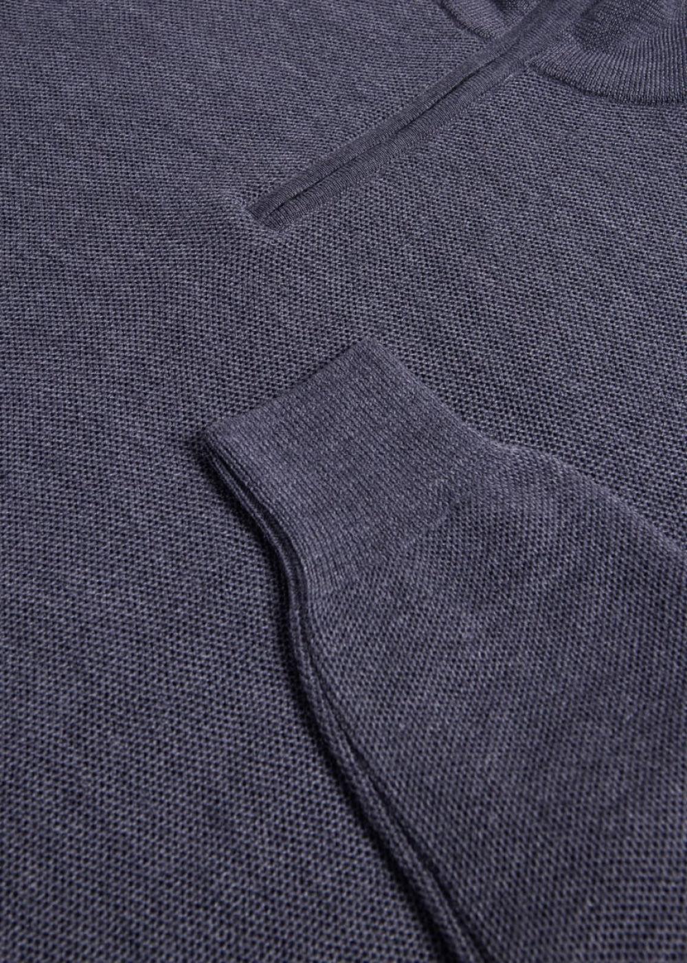 Merino Wool Quarter Zip Pullover - Grey - S (38) - Sweater