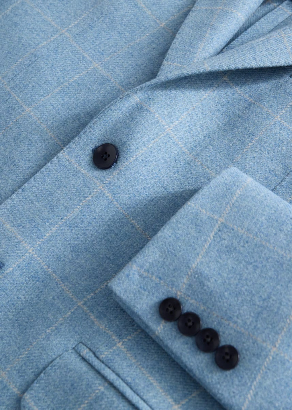 Merino Wool Windowpane Jacket - Sky - Blazer