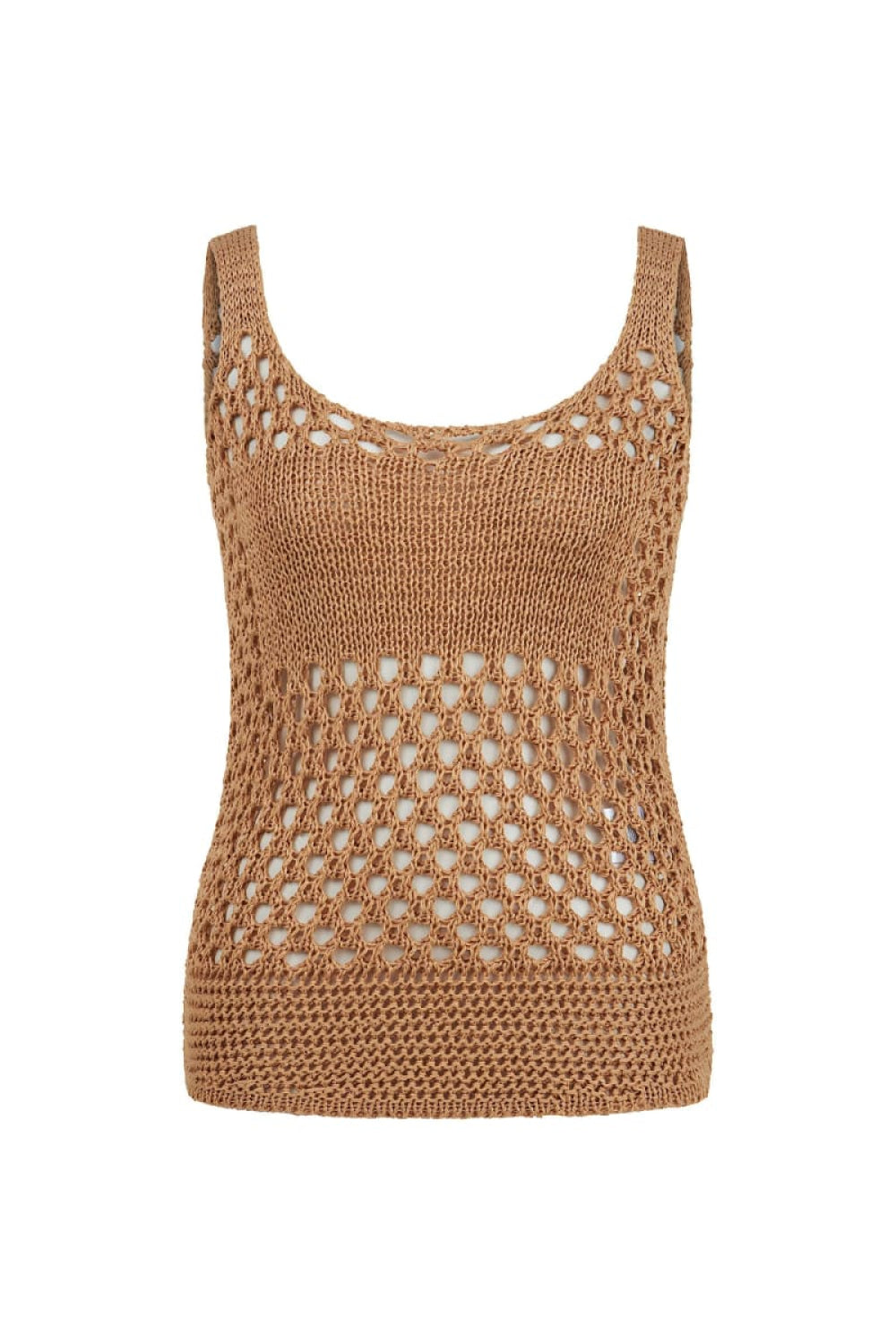 Mesh Knit Top - Beige - Tank Top