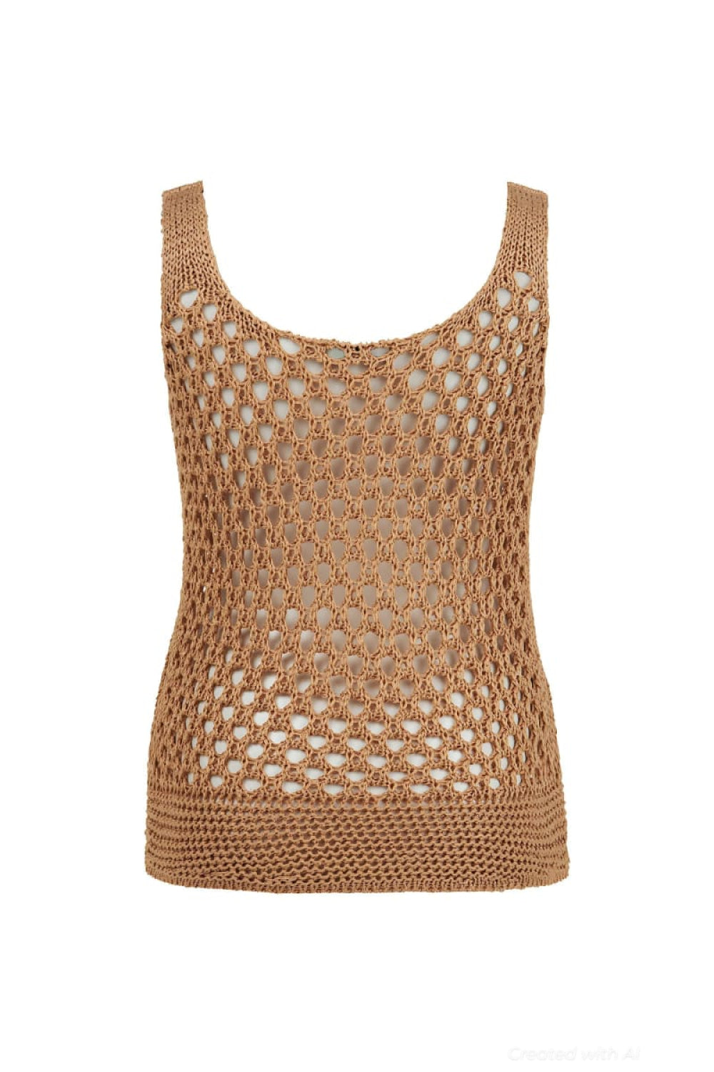 Mesh Knit Top - Beige - Tank Top