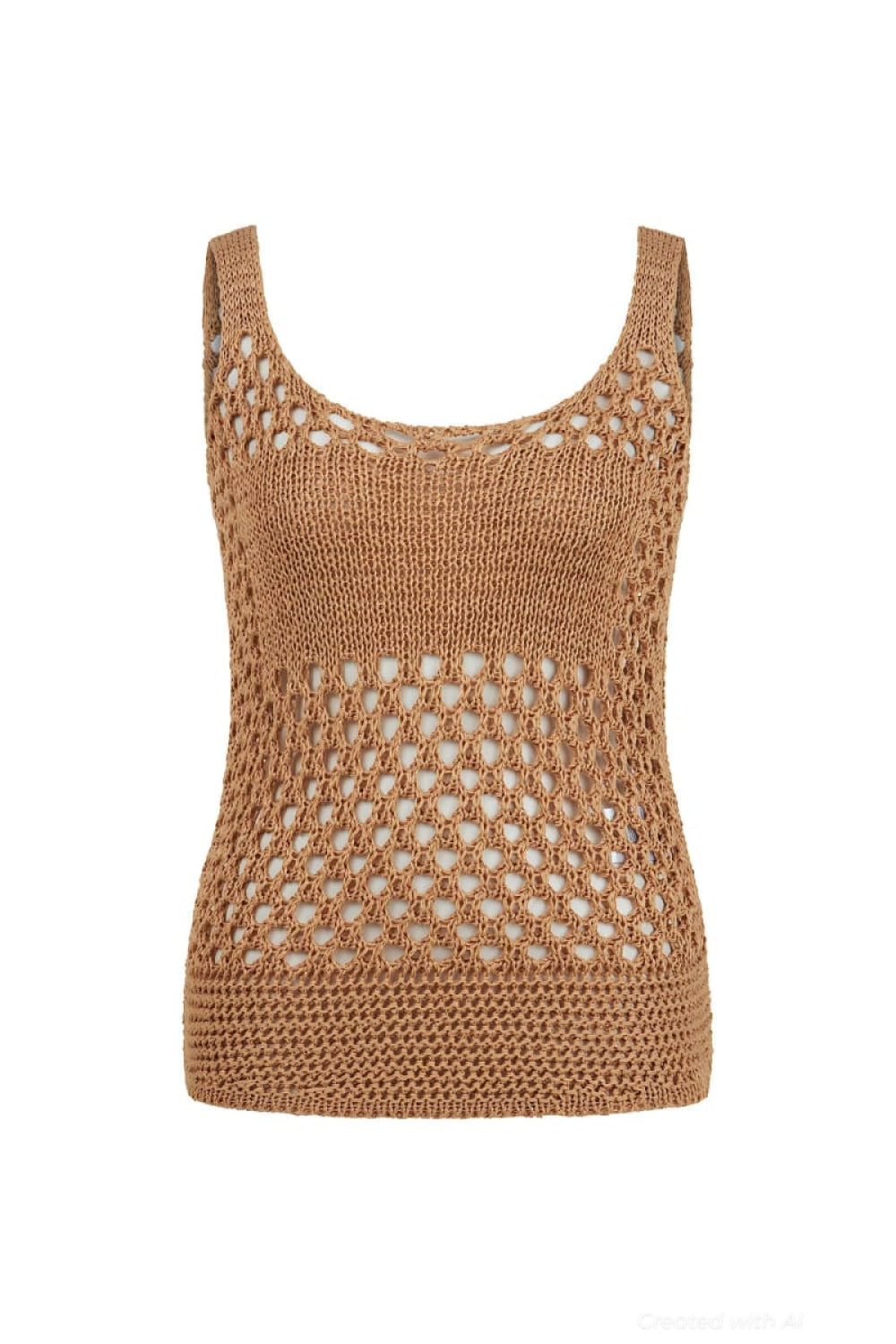 Mesh Knit Top - Beige - Tank Top
