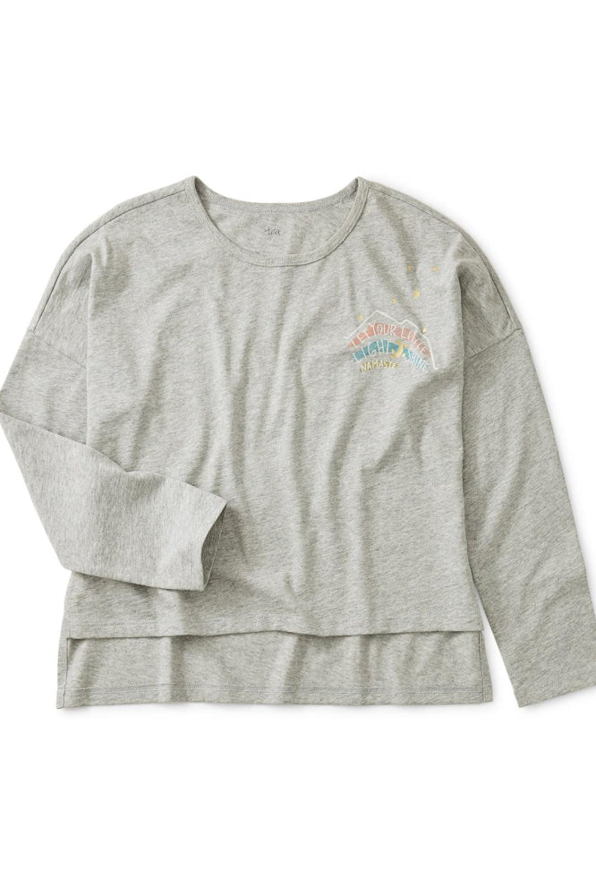 Metallic Light Shine Tee - Med Heather Grey - 14yr - Shirt