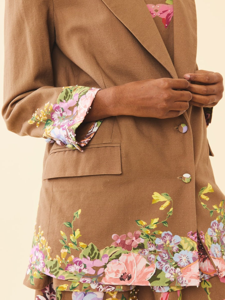 Sloan Blazer - Caramel Victorian Floral