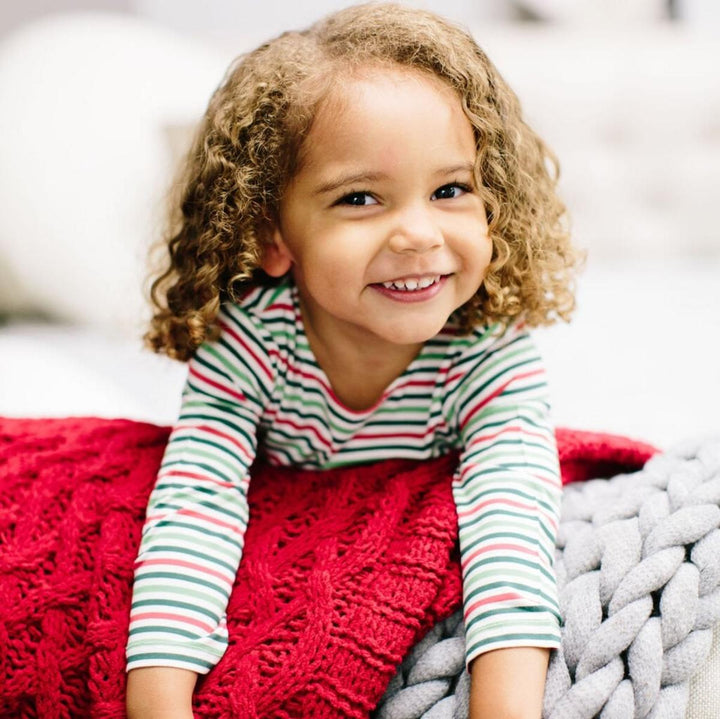 Swirly Girl Dress - Christmas Stripes