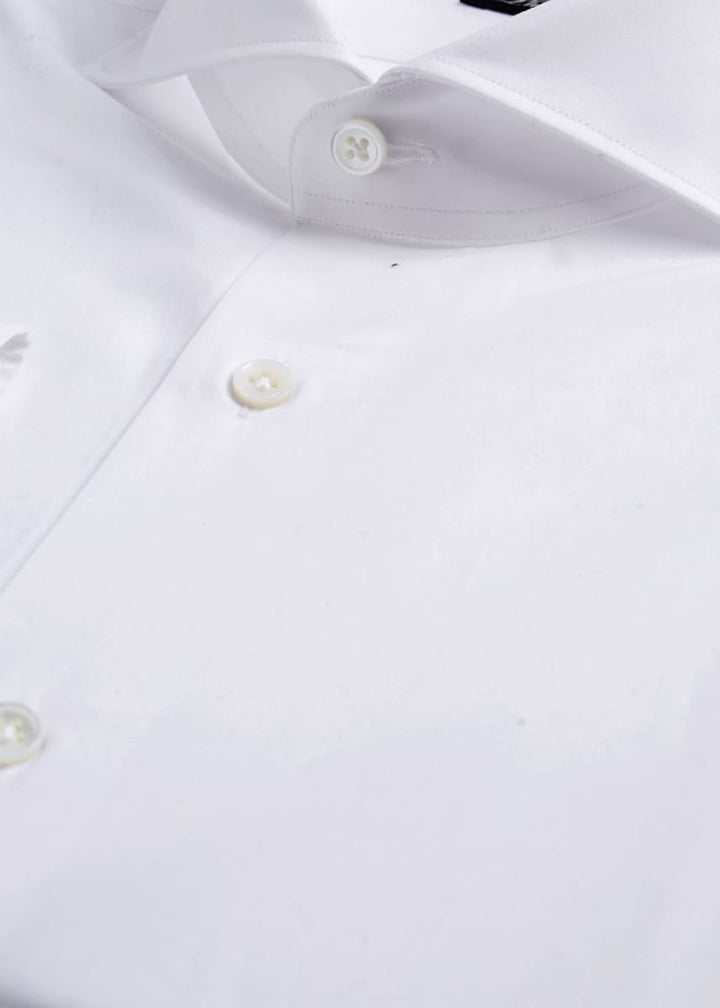 White Spread Collar Shirt - White