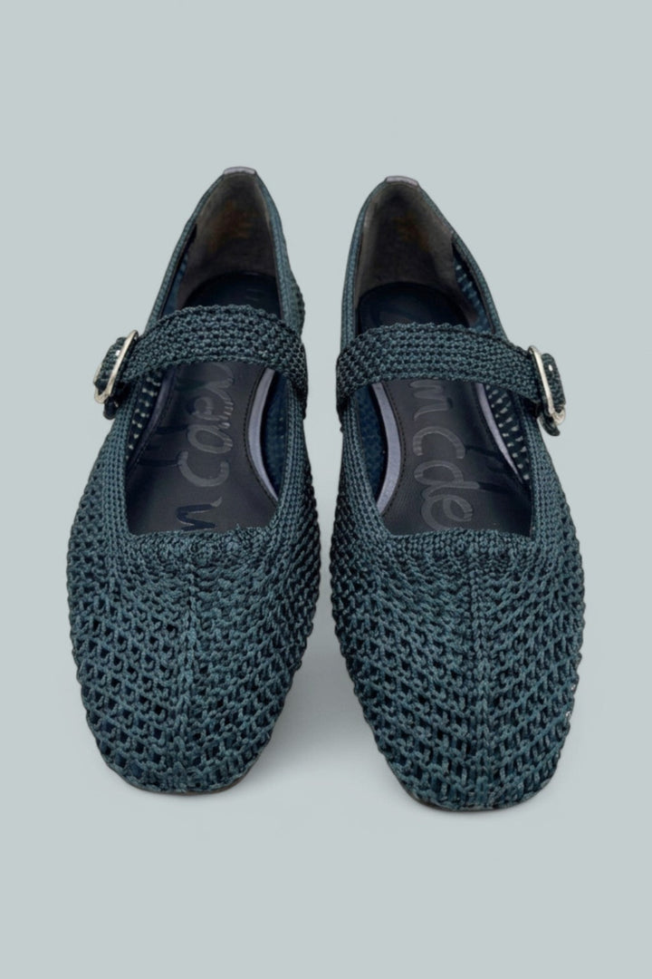 Michaela Knit Flats - Metallic Navy - 8 - Sandals