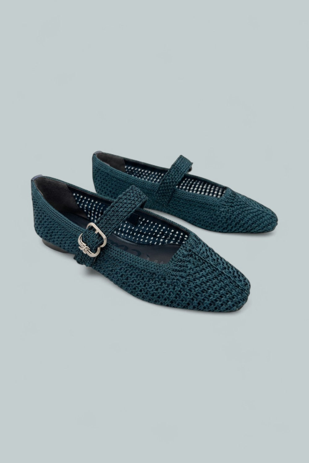 Michaela Knit Flats - Metallic Navy - 8 - Sandals