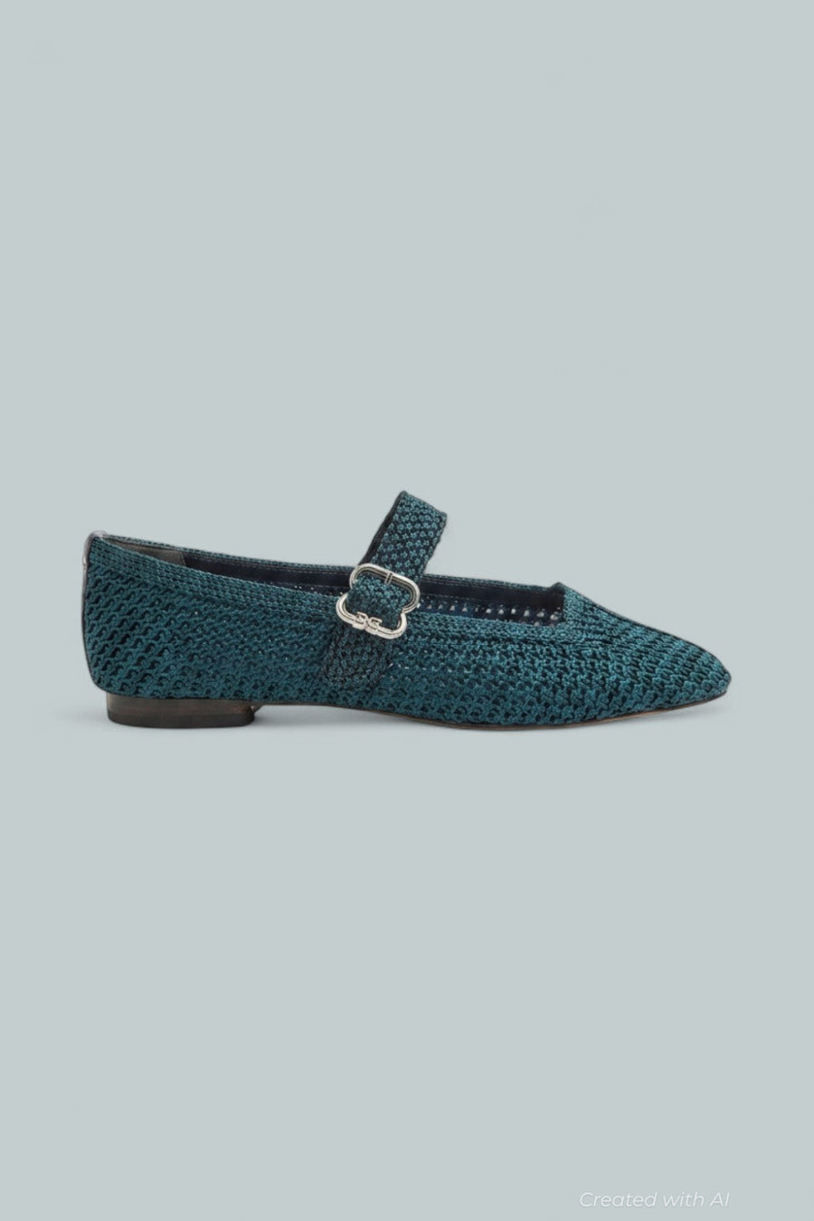Michaela Knit Flats - Metallic Navy - 8 - Sandals