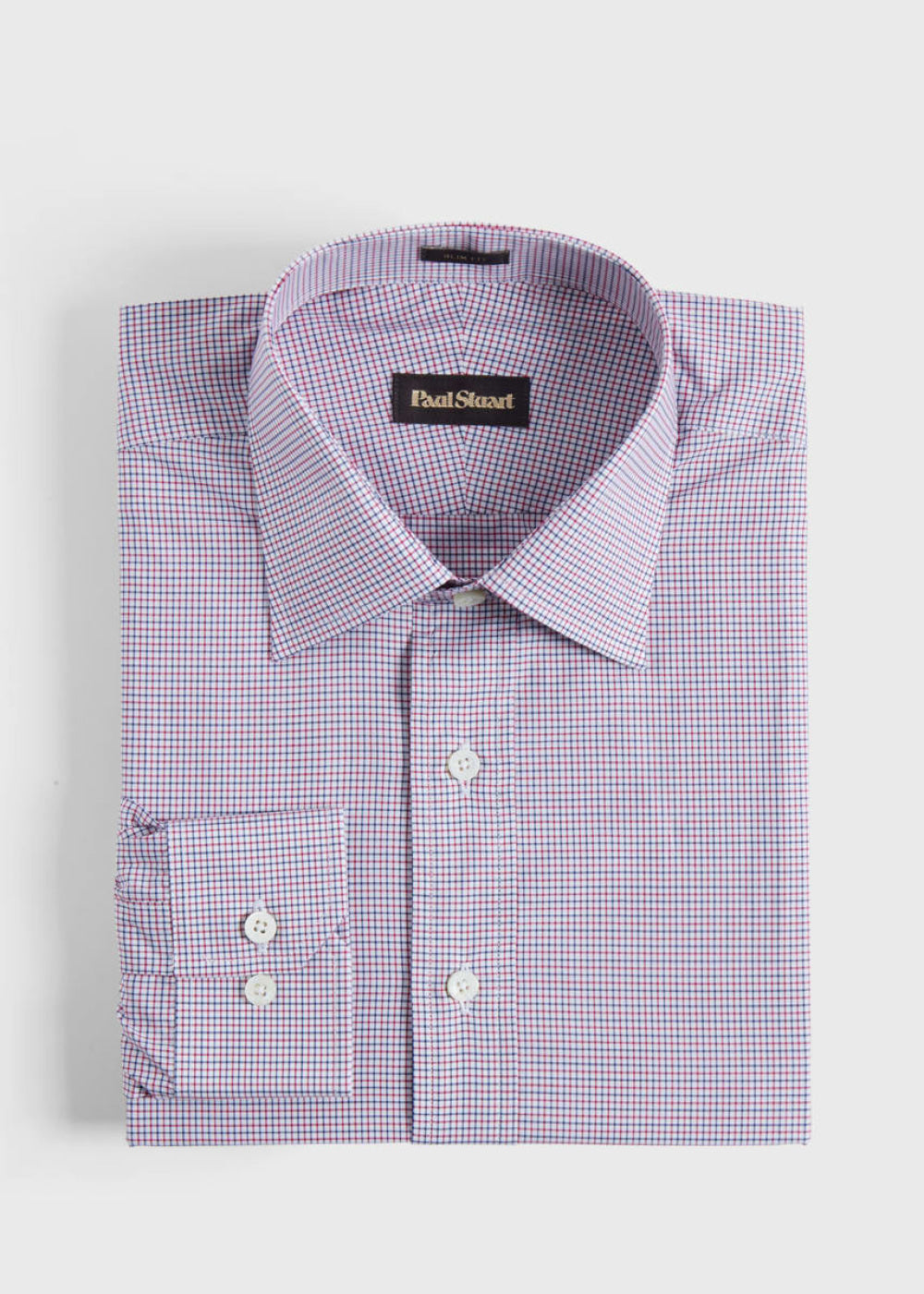 Micro Check Slim Fit Dress Shirt - Red - 18 (36 Sleeve) - Dress Shirt
