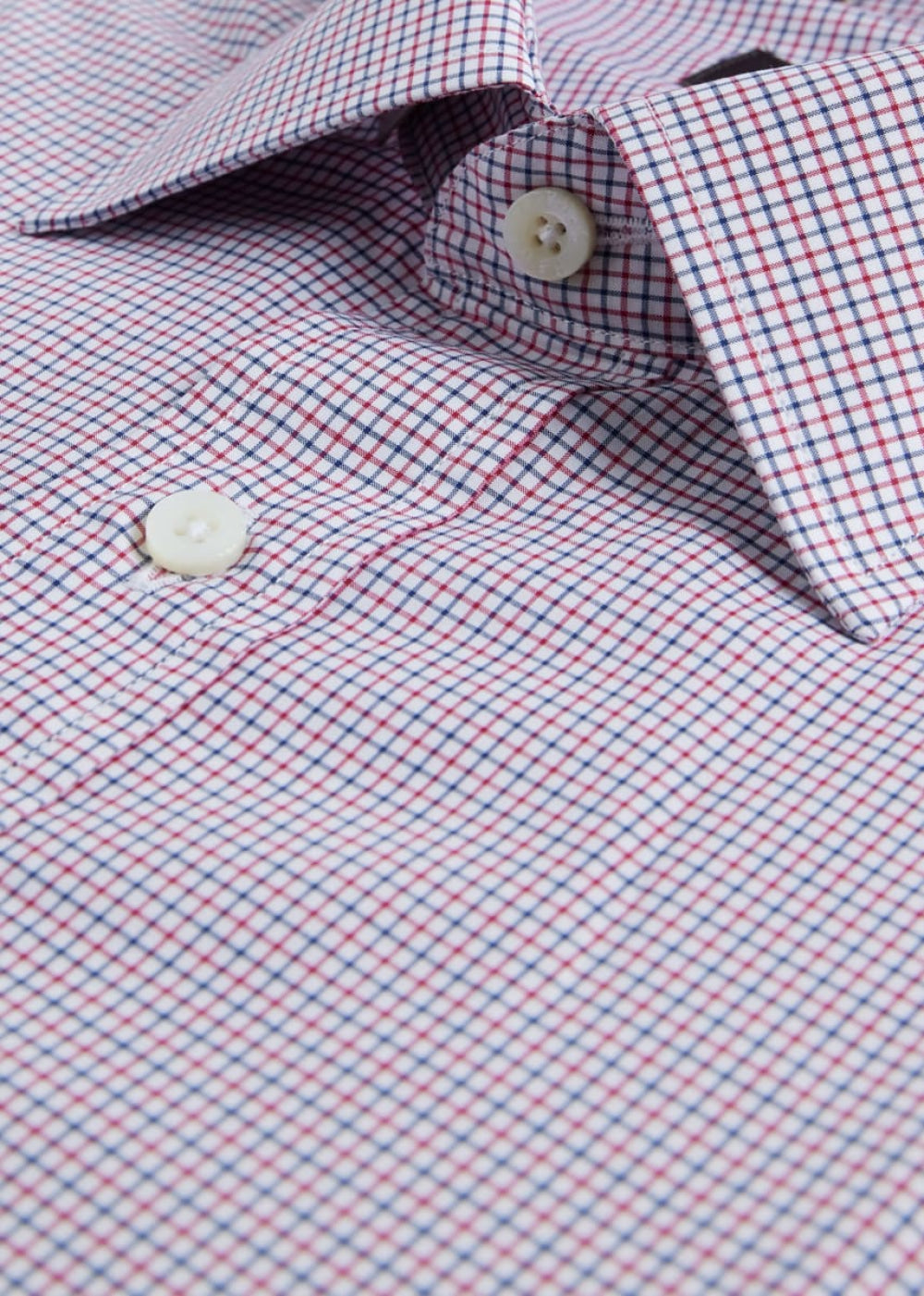 Micro Check Slim Fit Dress Shirt - Red - 18 (36 Sleeve) - Dress Shirt