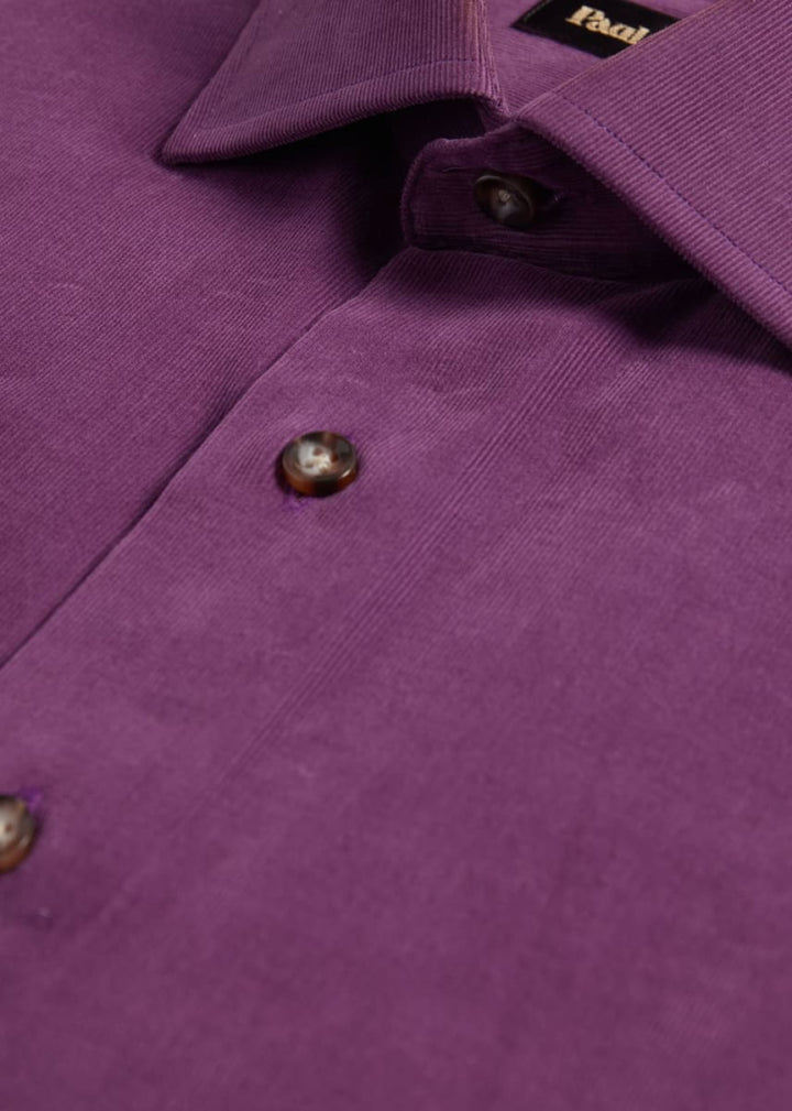 Micro Corduroy Sport Shirt - Purple - Collared Shirt