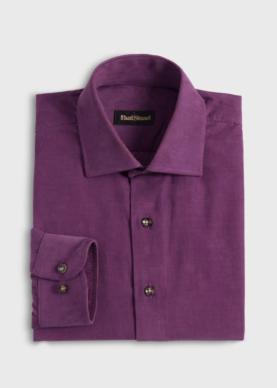 Micro Corduroy Sport Shirt - Purple - Collared Shirt