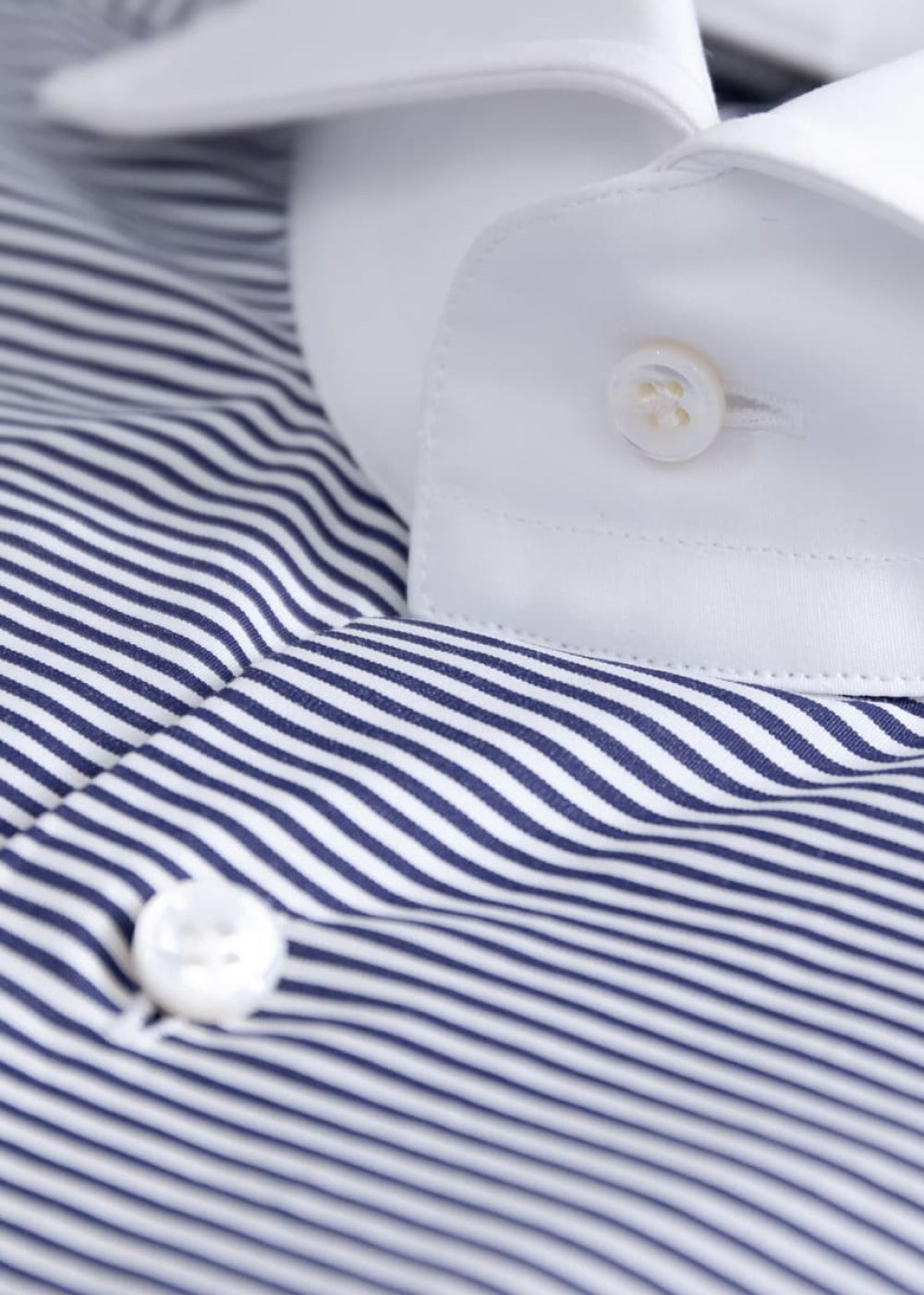 Micro Horizontal Stripe Dress Shirt - Navy/White - Dress Shirt