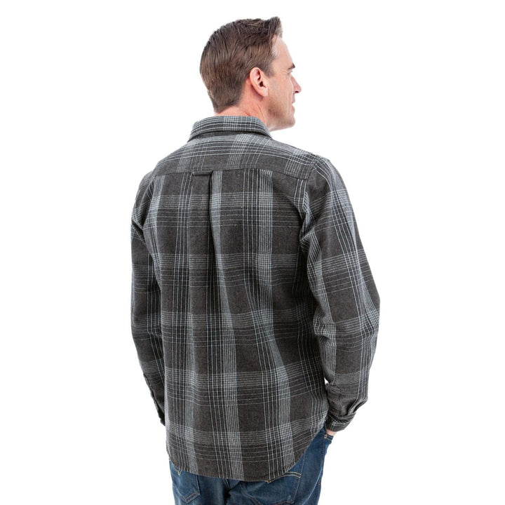 Miles Heavyweight Organic Flannel Shirt - Charcoal - Button Down Shirt