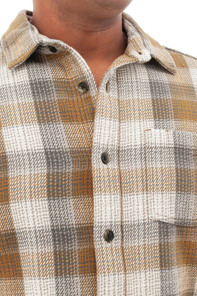 Miles Heavyweight Organic Flannel Shirt - Chipmunk - Button Down Shirt