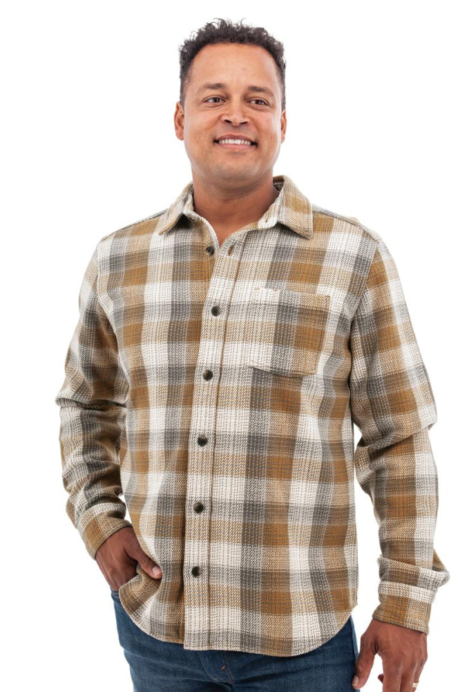 Miles Heavyweight Organic Flannel Shirt - Chipmunk - Button Down Shirt