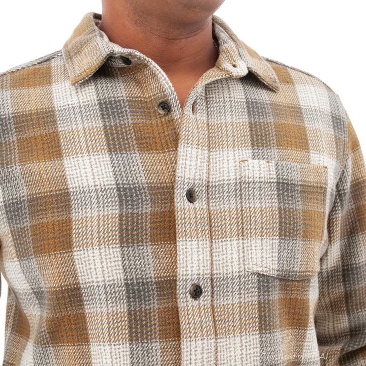 Miles Heavyweight Organic Flannel Shirt - Chipmunk - Button Down Shirt