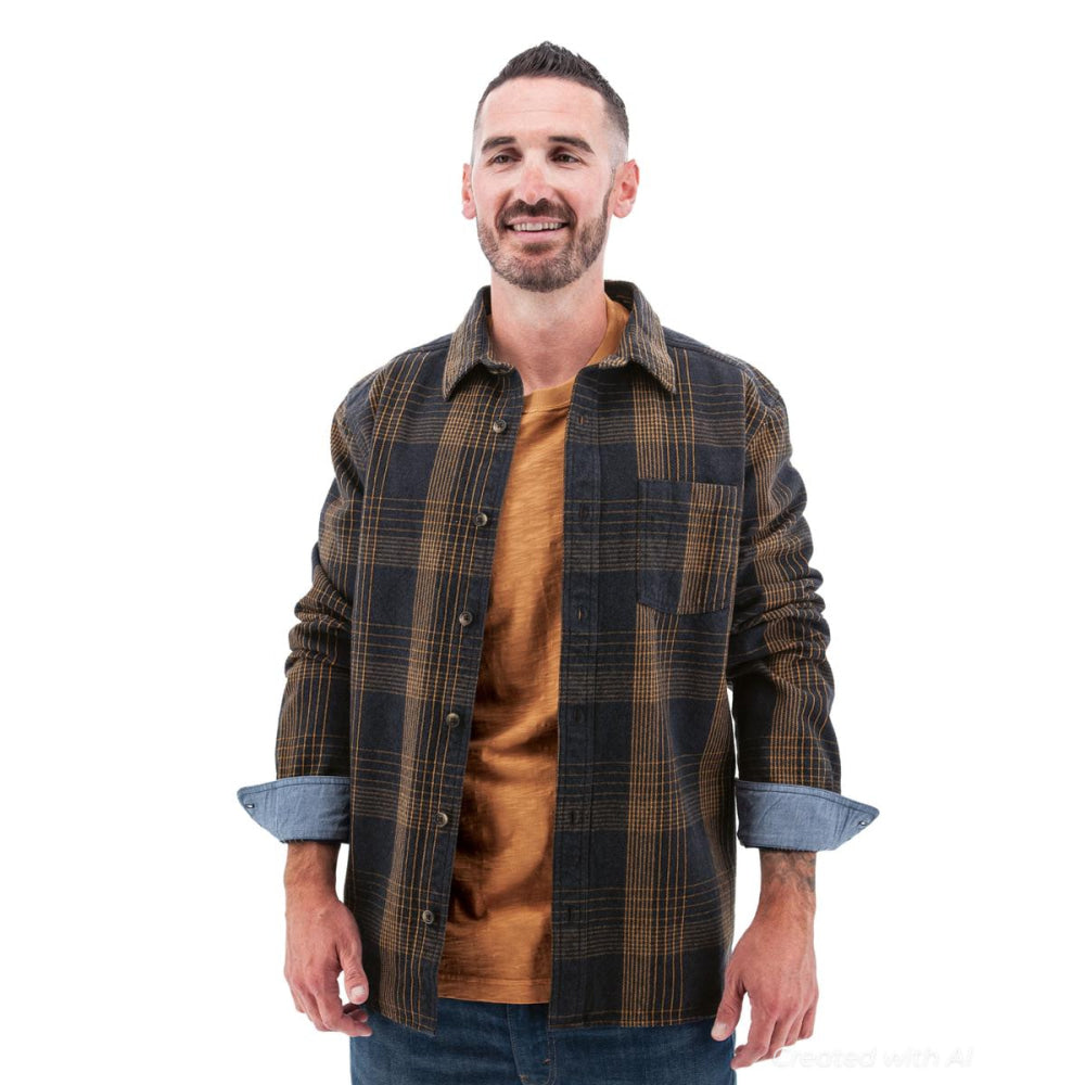 Miles Heavyweight Organic Flannel Shirt - Ombre - Button Down Shirt