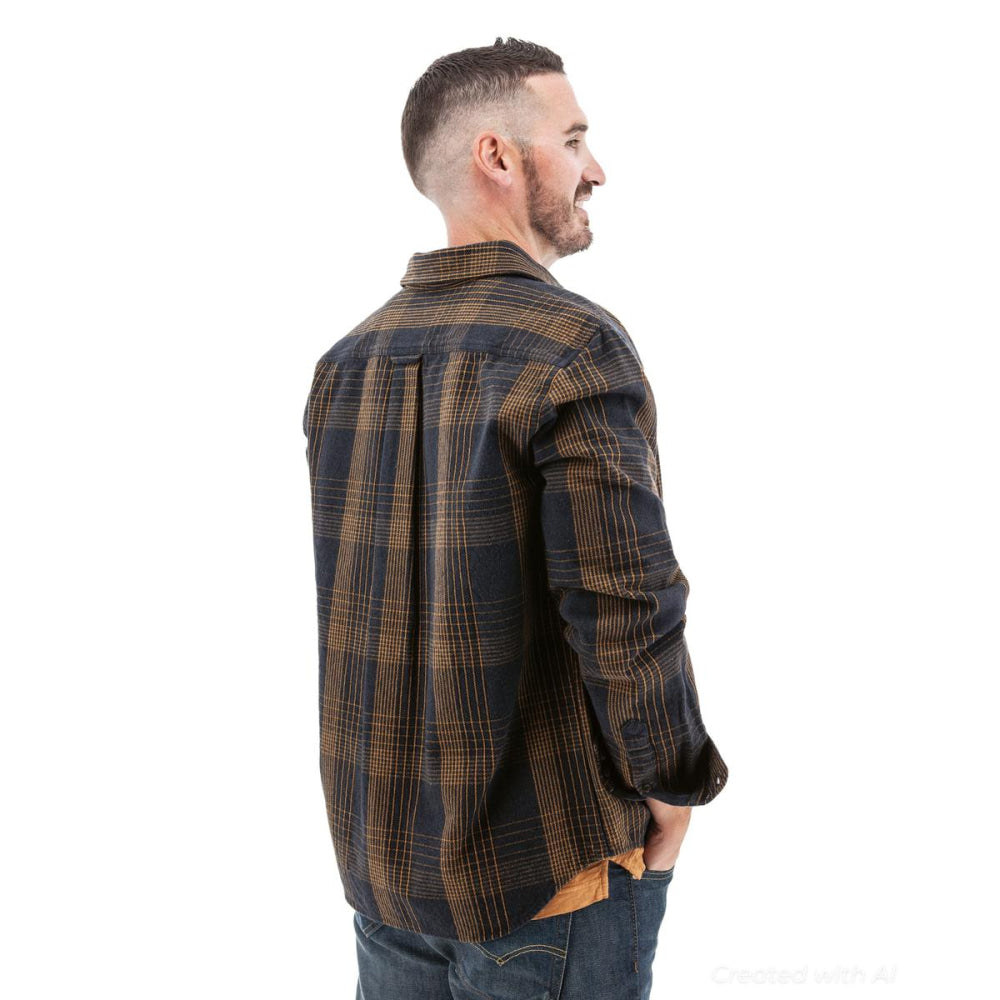 Miles Heavyweight Organic Flannel Shirt - Ombre - Button Down Shirt