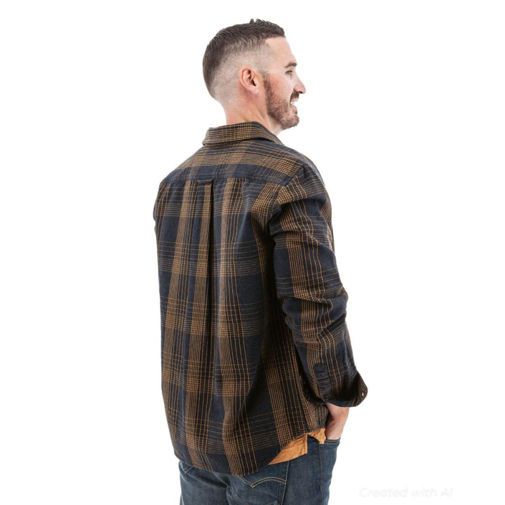 Miles Heavyweight Organic Flannel Shirt - Ombre - Button Down Shirt