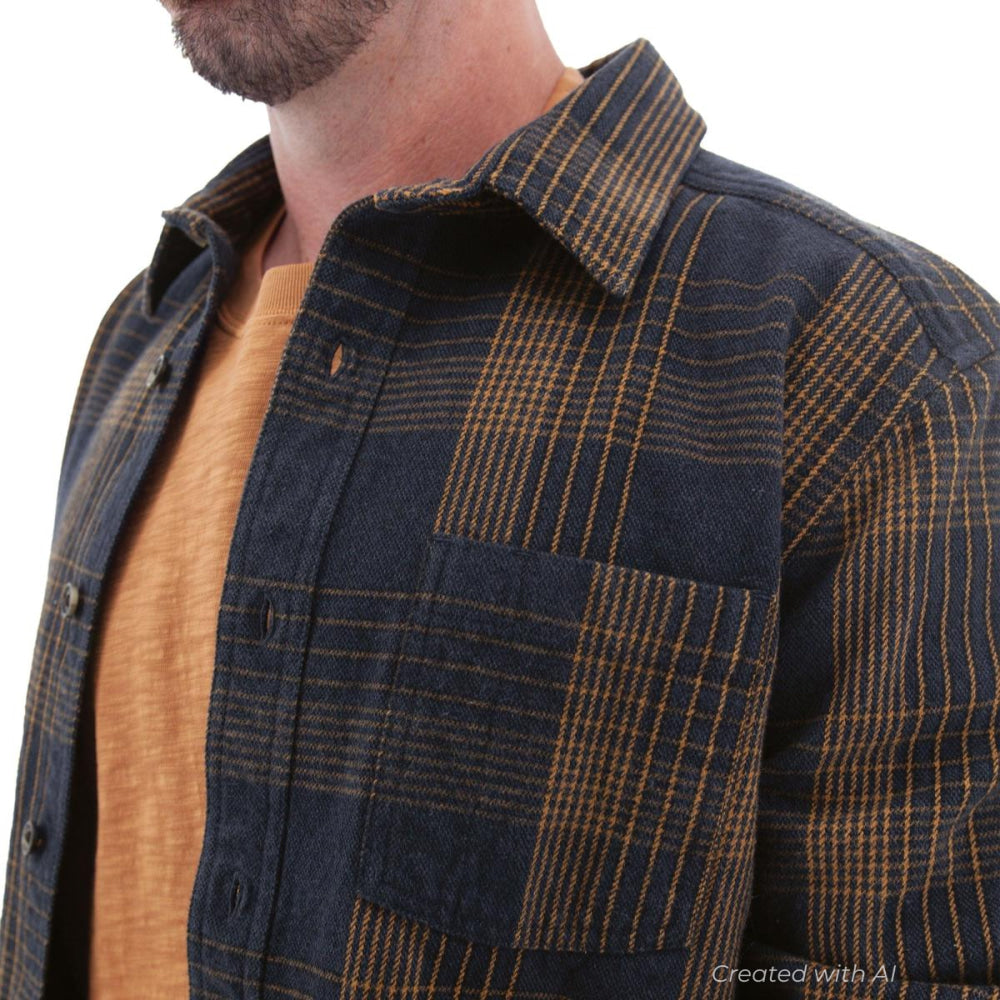 Miles Heavyweight Organic Flannel Shirt - Ombre - Button Down Shirt