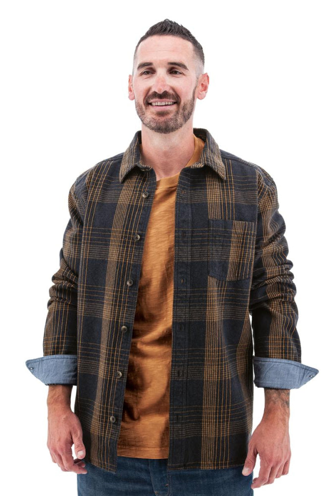 Miles Heavyweight Organic Flannel Shirt - Ombre - Button Down Shirt
