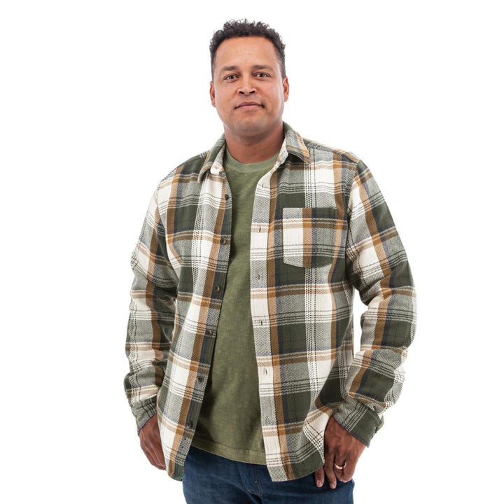 Miles Heavyweight Organic Flannel Shirt - Thyme - Button Down Shirt