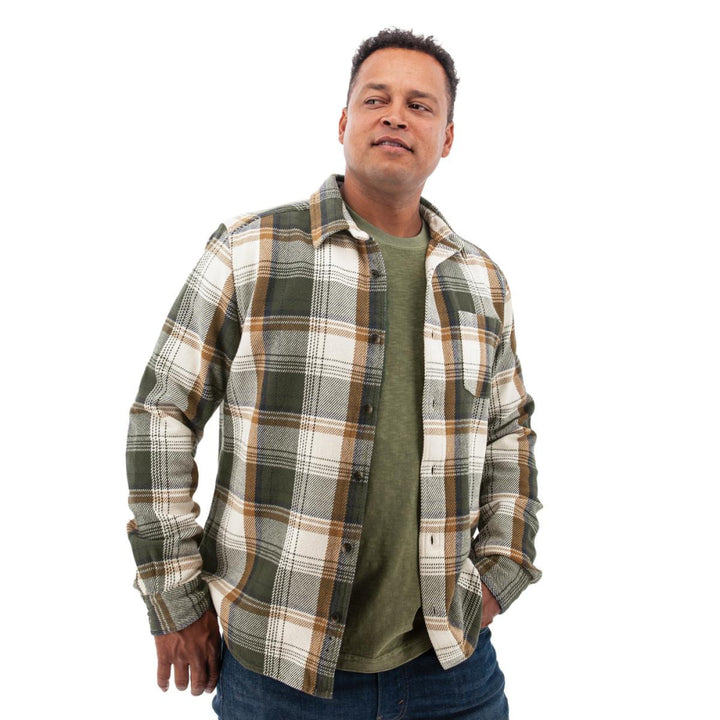 Miles Heavyweight Organic Flannel Shirt - Thyme - Button Down Shirt