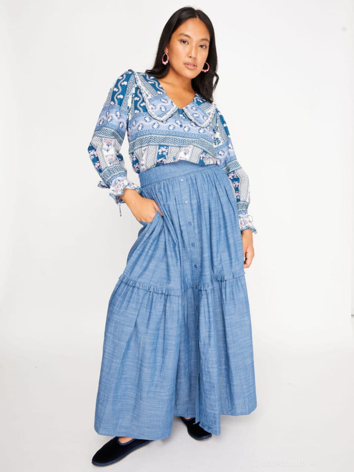 Mimi Skirt - Chambray - Skirt