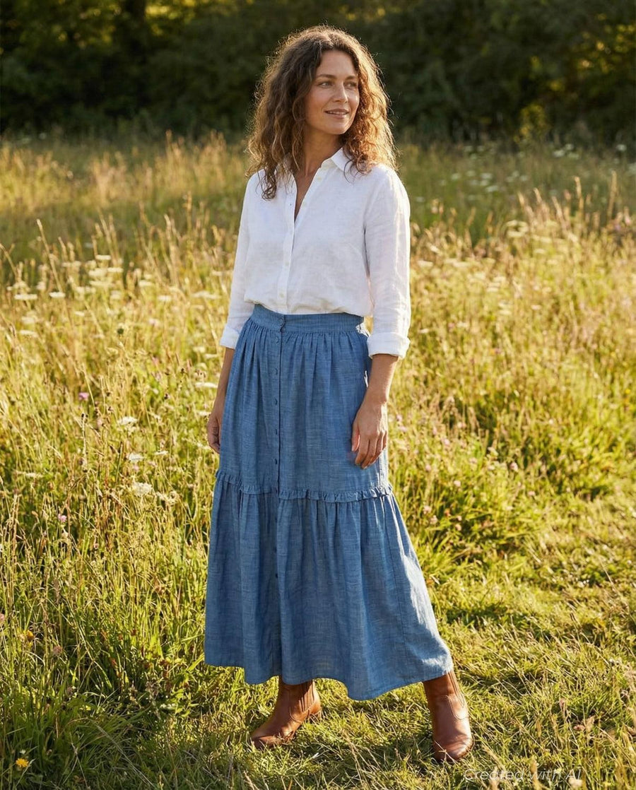 Mimi Skirt - Chambray - Skirt