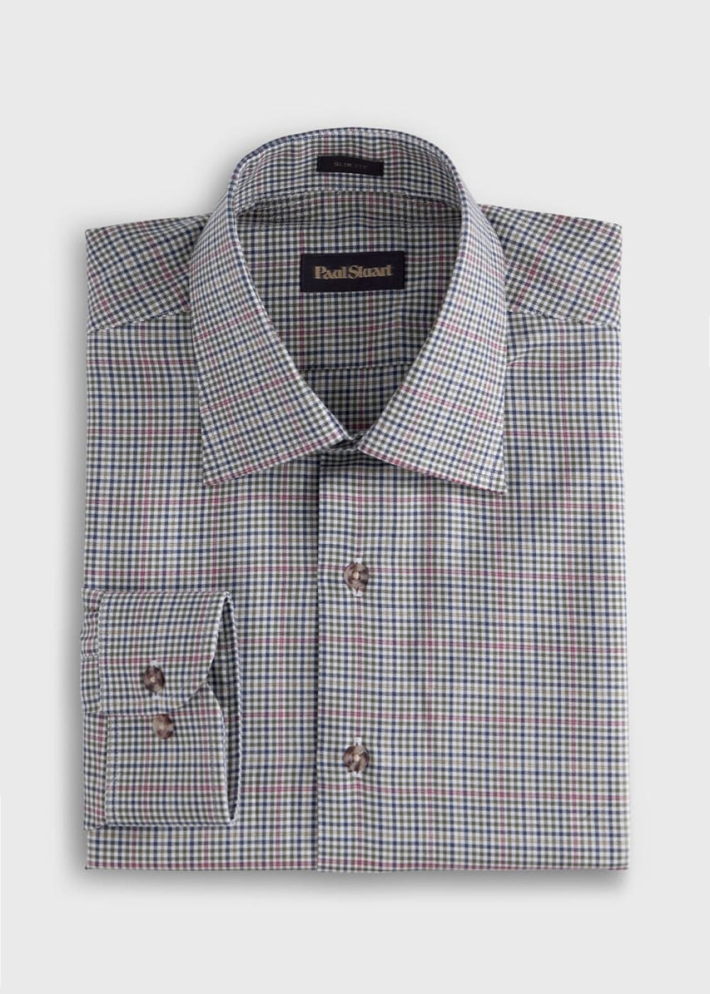 Mini Check Sport Shirt - Olive/Multi - Collared Shirt