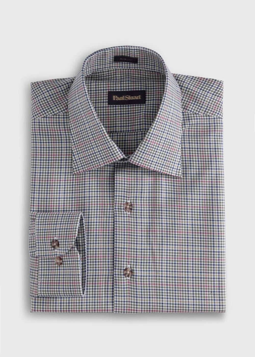 Mini Check Sport Shirt - Olive/Multi - Collared Shirt