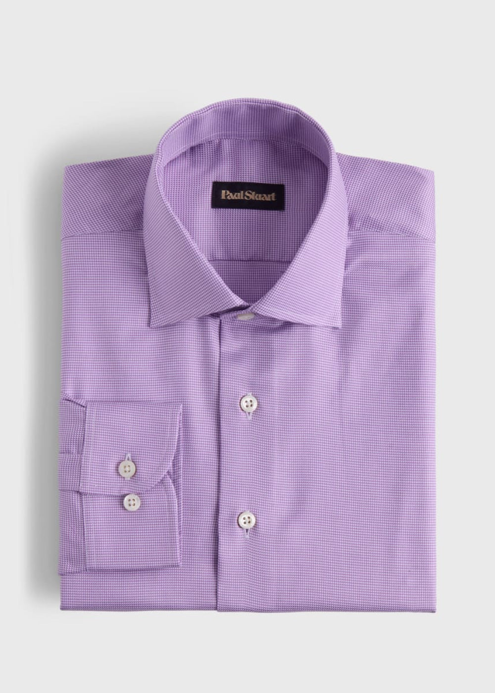 Mini Houndstooth Sport Shirt - Plum - S (38) - Collared Shirt
