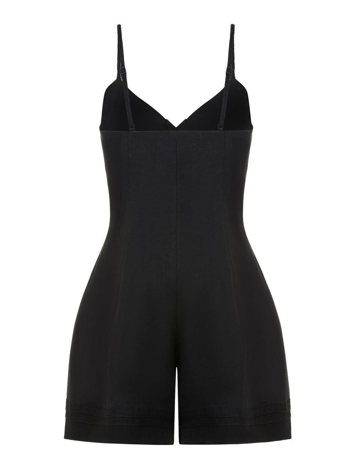 Mini Linen Jumpsuit - Black - Romper