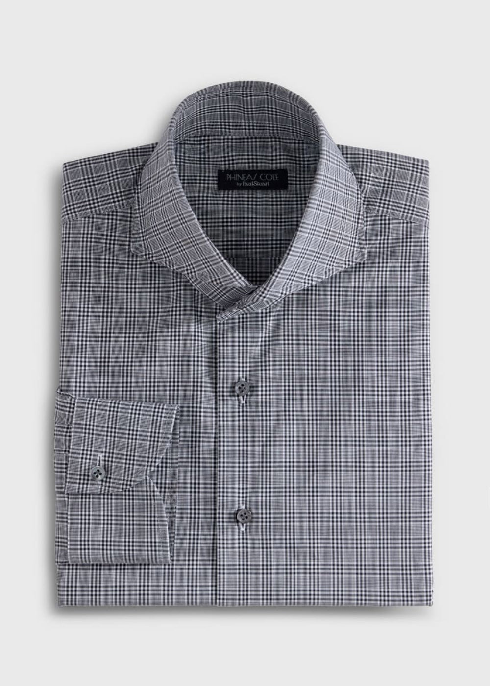 Mini Plaid Extreme Ctwy Cotton Dress Shirt - Black/White - Dress Shirt