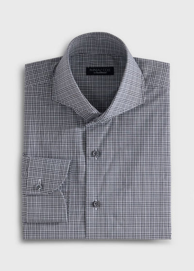 Mini Plaid Extreme Ctwy Cotton Dress Shirt - Black/White - Dress Shirt