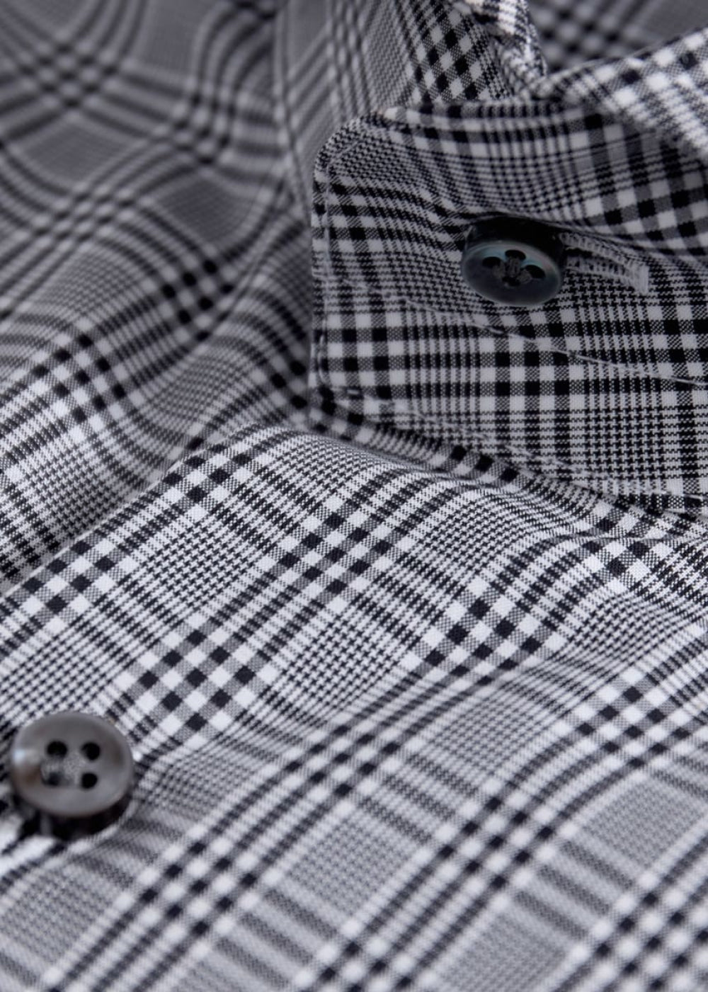 Mini Plaid Extreme Ctwy Cotton Dress Shirt - Black/White - Dress Shirt