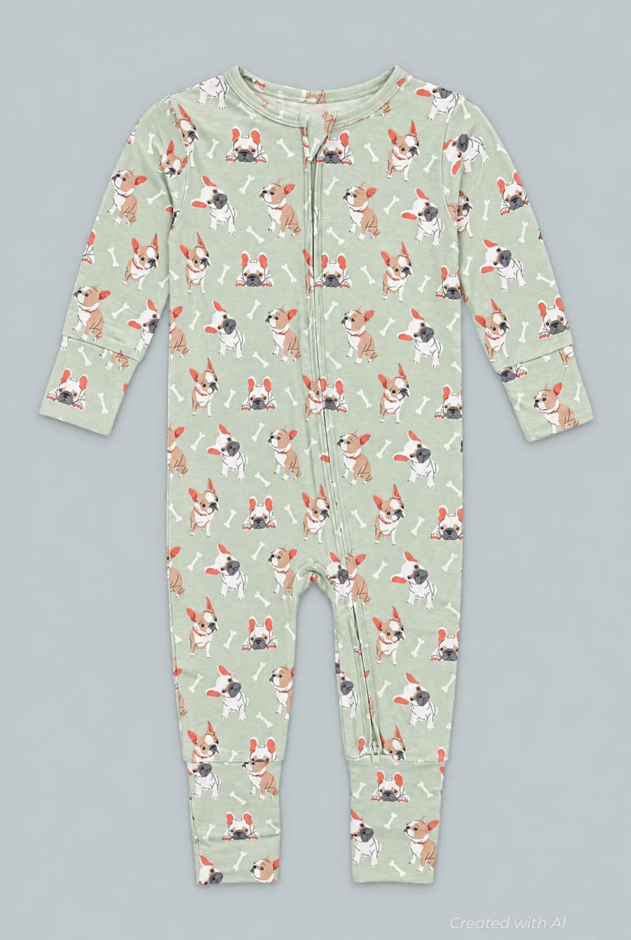 Mint Frenchie Puppy Convertible Romper - Frenchie Fun - Romper