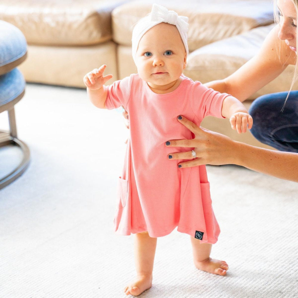 Miss Mayhem Tunic - Geranium Pink Rib - 18-24 Months - Dresses