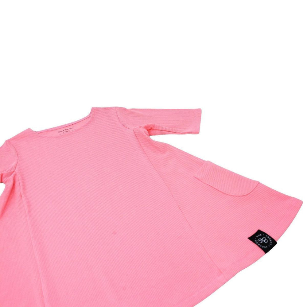 Miss Mayhem Tunic - Geranium Pink Rib - 18-24 Months - Dresses