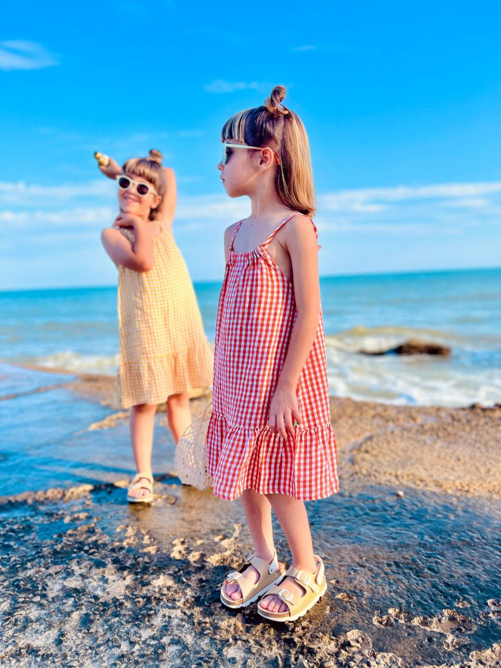 Misty Rose Linen Kid Dress - Natural/misty Rose - Dresses