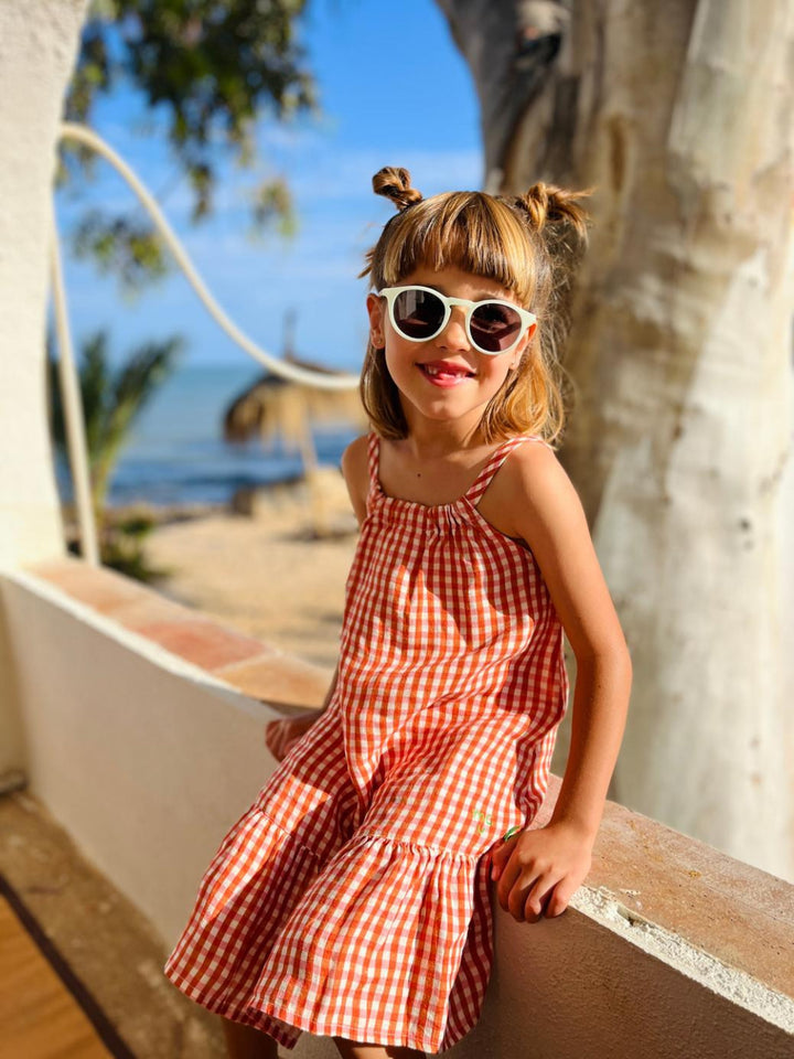 Misty Rose Linen Kid Dress - Natural/misty Rose - Dresses