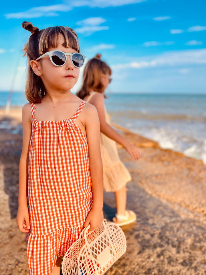 Misty Rose Linen Kid Dress - Natural/misty Rose - Dresses