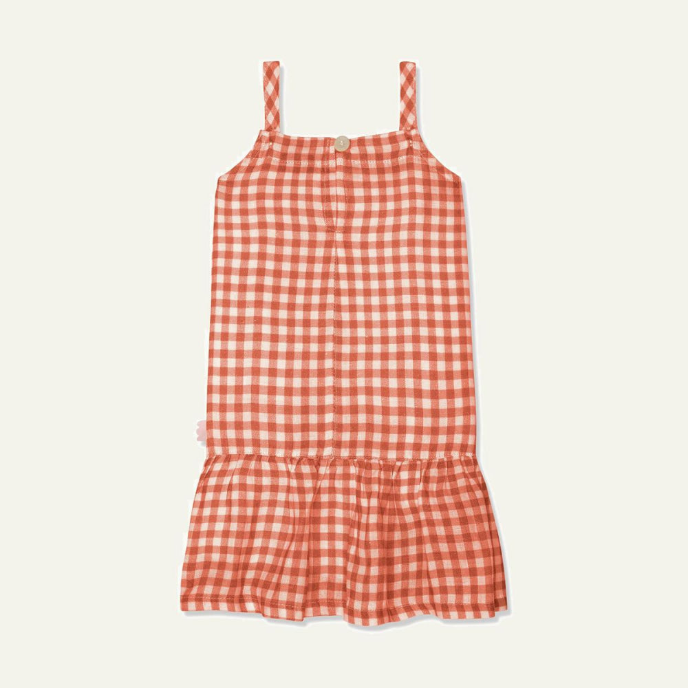 Misty Rose Linen Kid Dress - Natural/misty Rose - Dresses