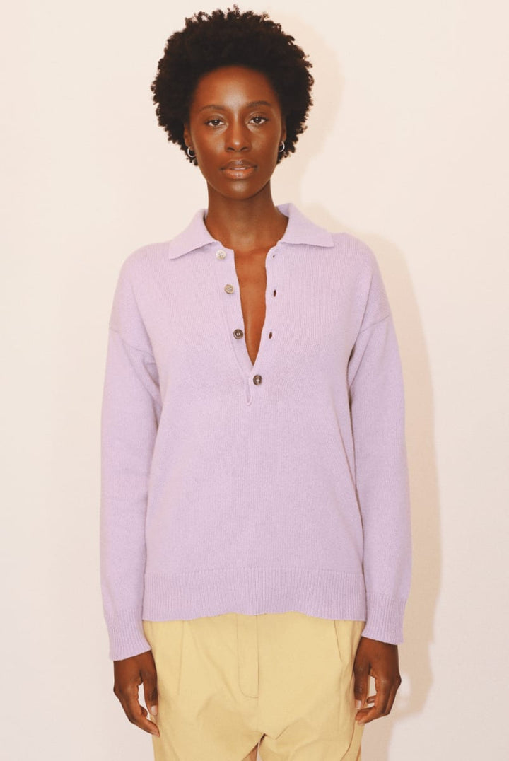 Mitch Collar Sweater - Lilac - Sweater
