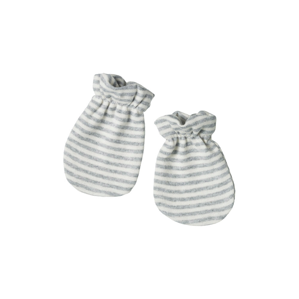 Newborn Mittens - Grey Marl Stripe