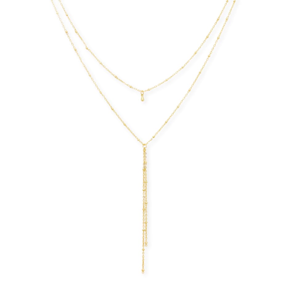 Layered Drop Necklace - gold