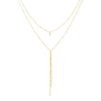 Layered Drop Necklace - gold