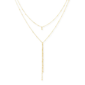 Layered Drop Necklace - gold